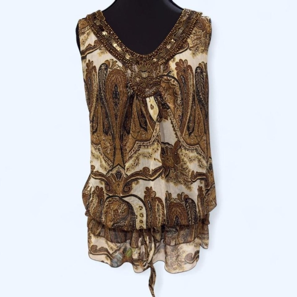 Paisley print boho tunic‎ blouse from Dressbarn